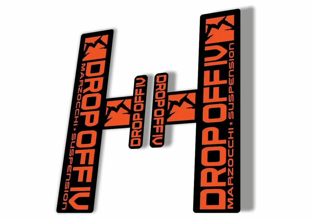 Marzocchi Drop Off 4 IV 2006 Fork Suspension Sticker Decal Kit Adhesive Orange