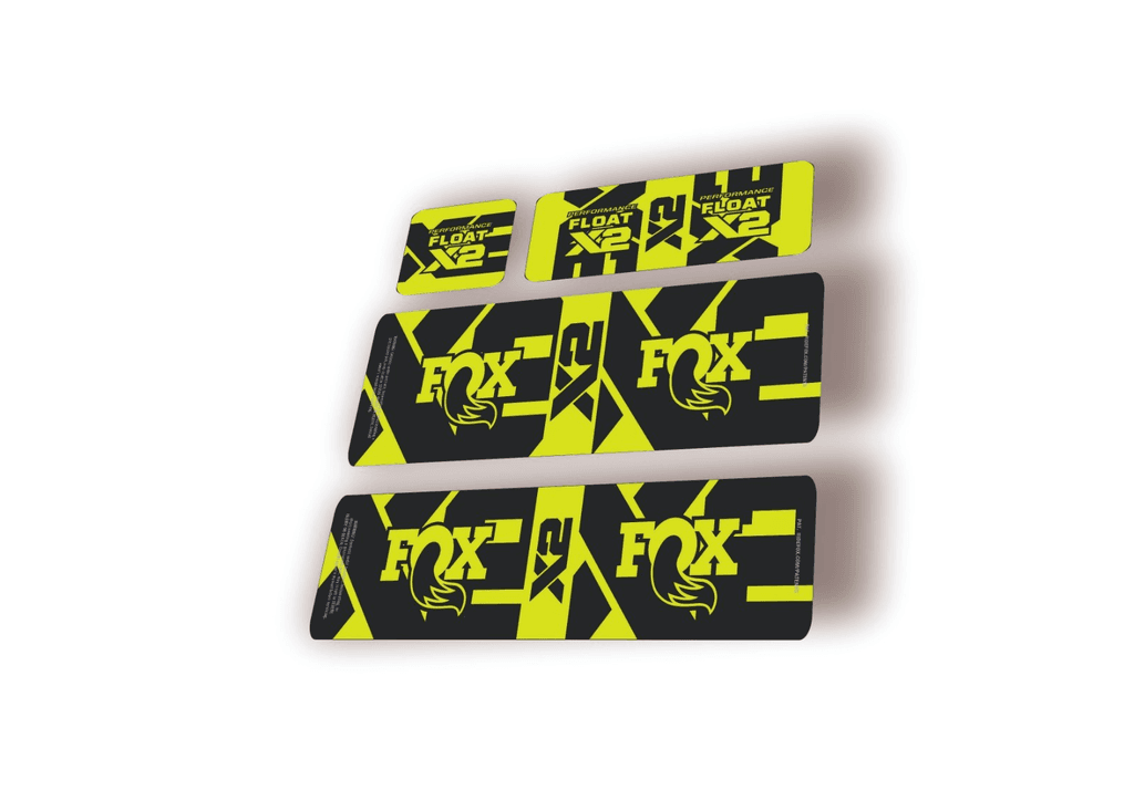 FOX Float X2 Performance 2026 Rear Shock Decal Sticker Kit Adhesive Lime Green