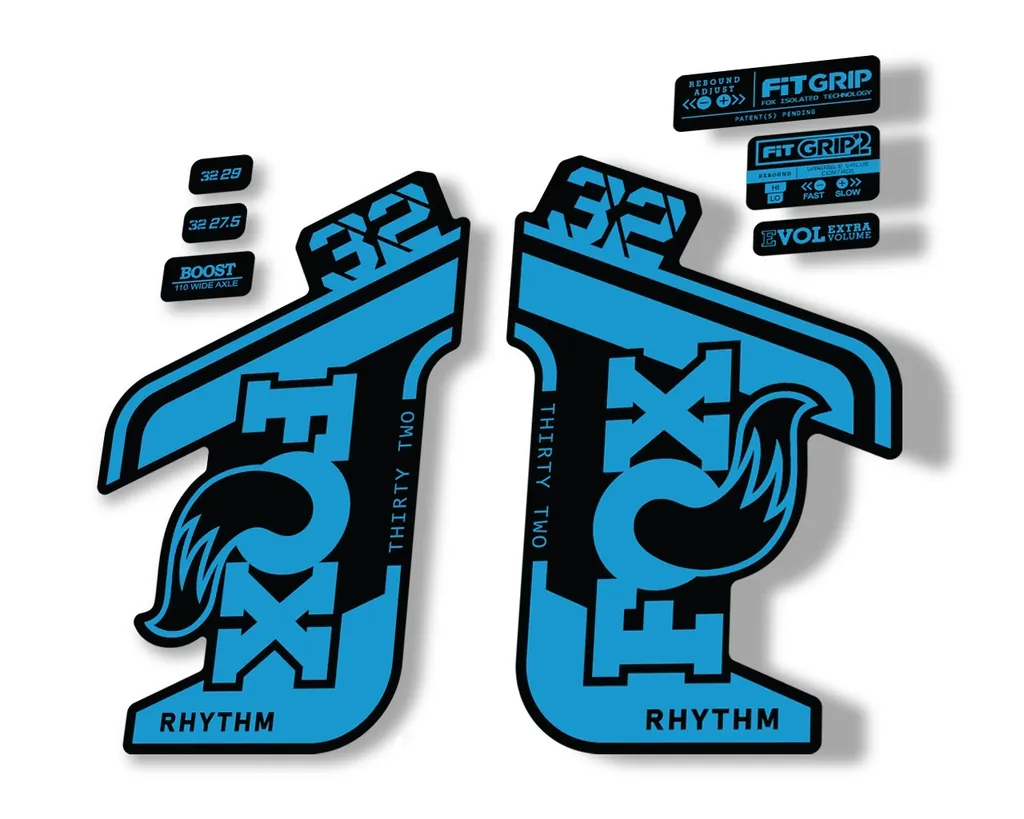 FOX 32 Rhythm 2021 Factory Fork Decals Suspension Sticker Blue