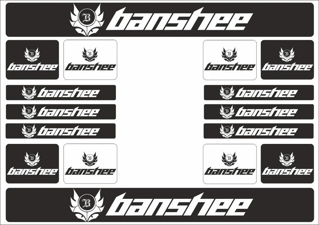 Bicycle Vinyl Frame Stickers Custom Compatible with BANSHEE White