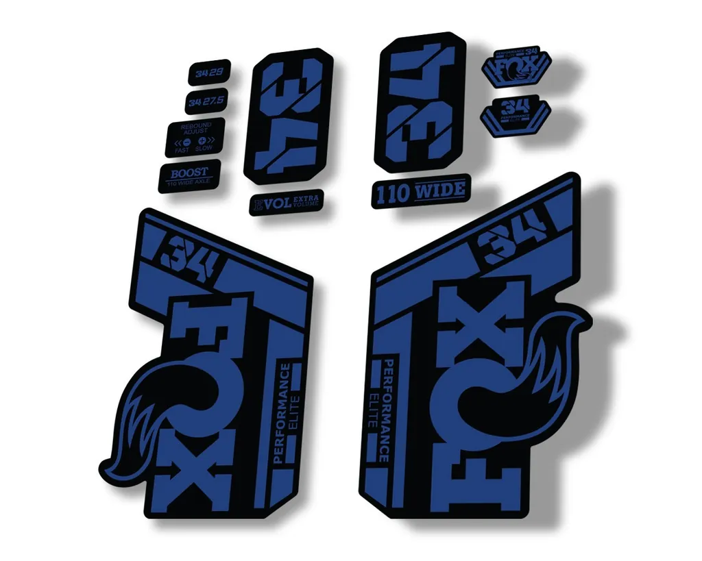FOX 34 Performance Elite 2021 Factory Fork Decals Suspension Sticker Dark Blue