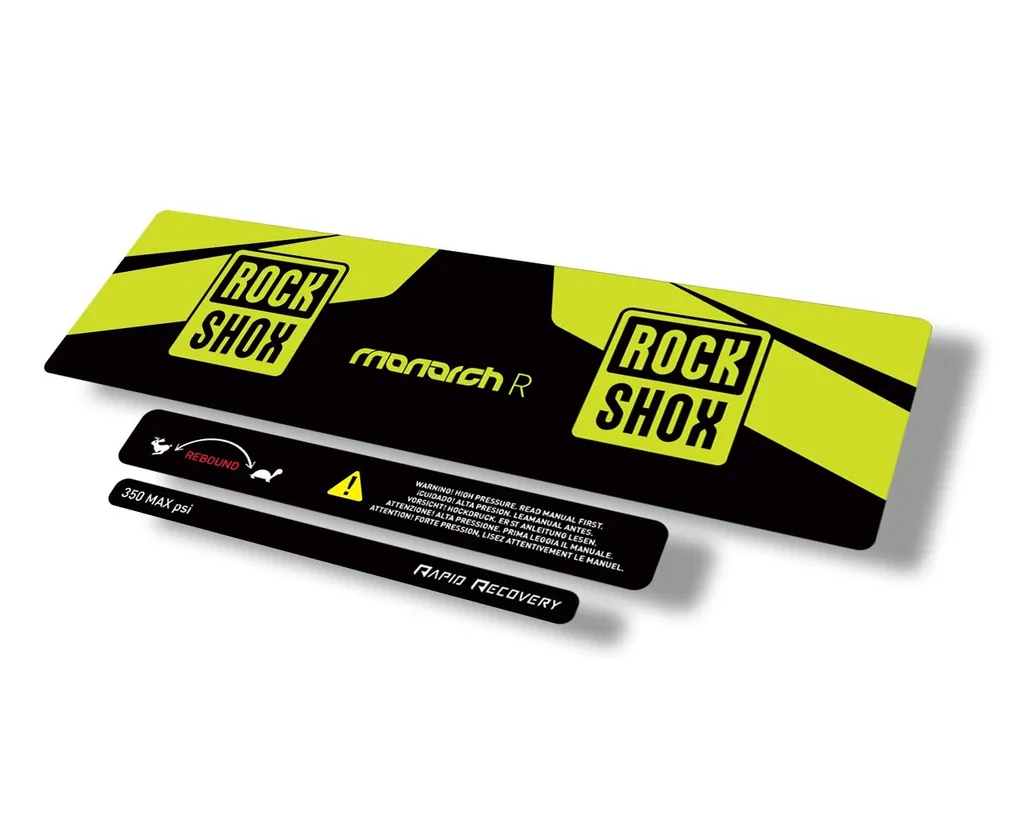 Rock Shox 2016 Monarch R Rear Shock Decal Sticker Adhesive Set Lime Green