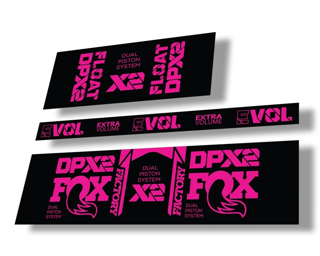 FOX Float DPX2 2021 Factory Rear Shock Suspension Sticker Decal Kit Pink