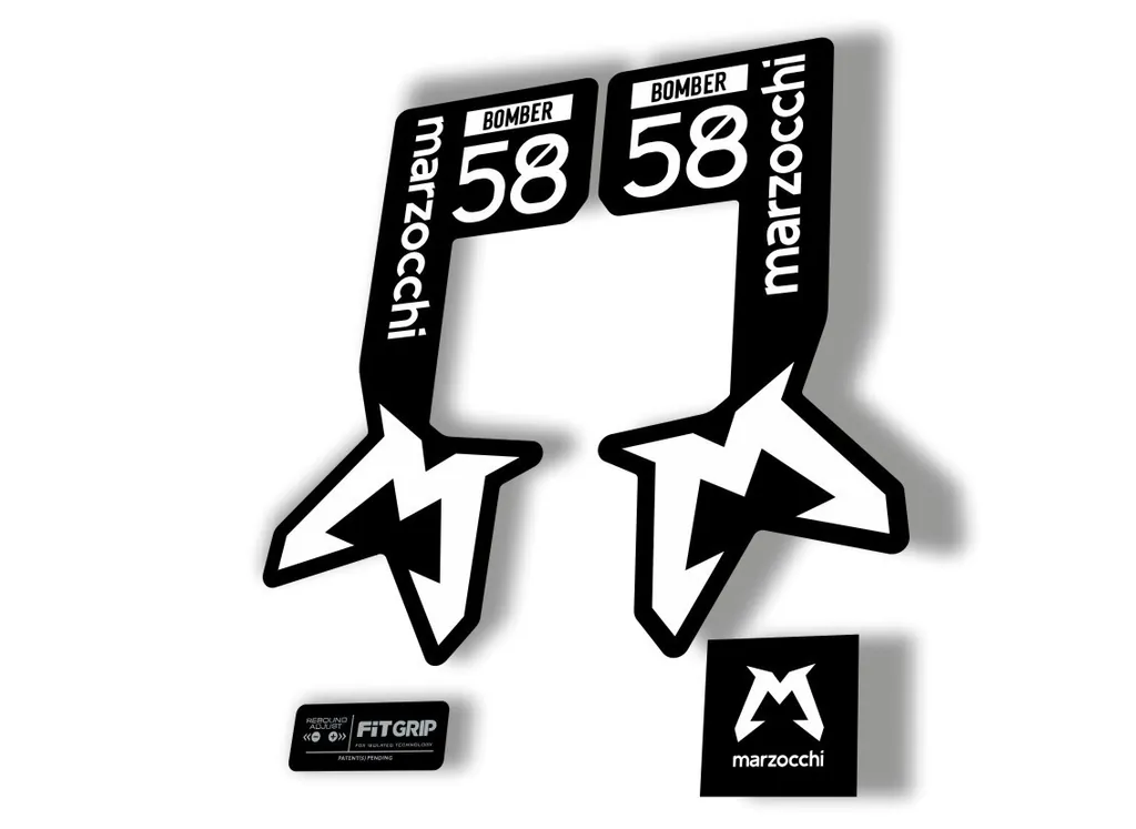 Marzocchi Bomber 58 2025 Suspension Sticker Decal Kit Adhesive White