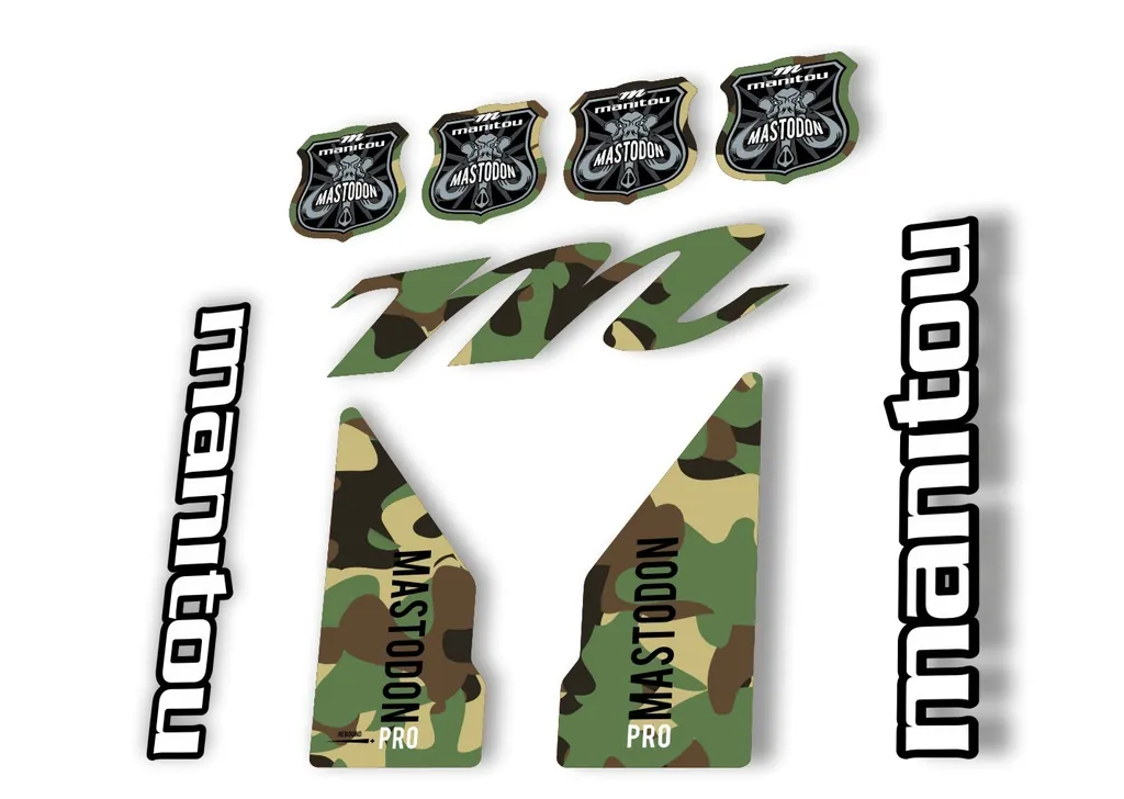 Manitou Mastadon Pro 2017 Fork Suspension Decal Kit Sticker Camo