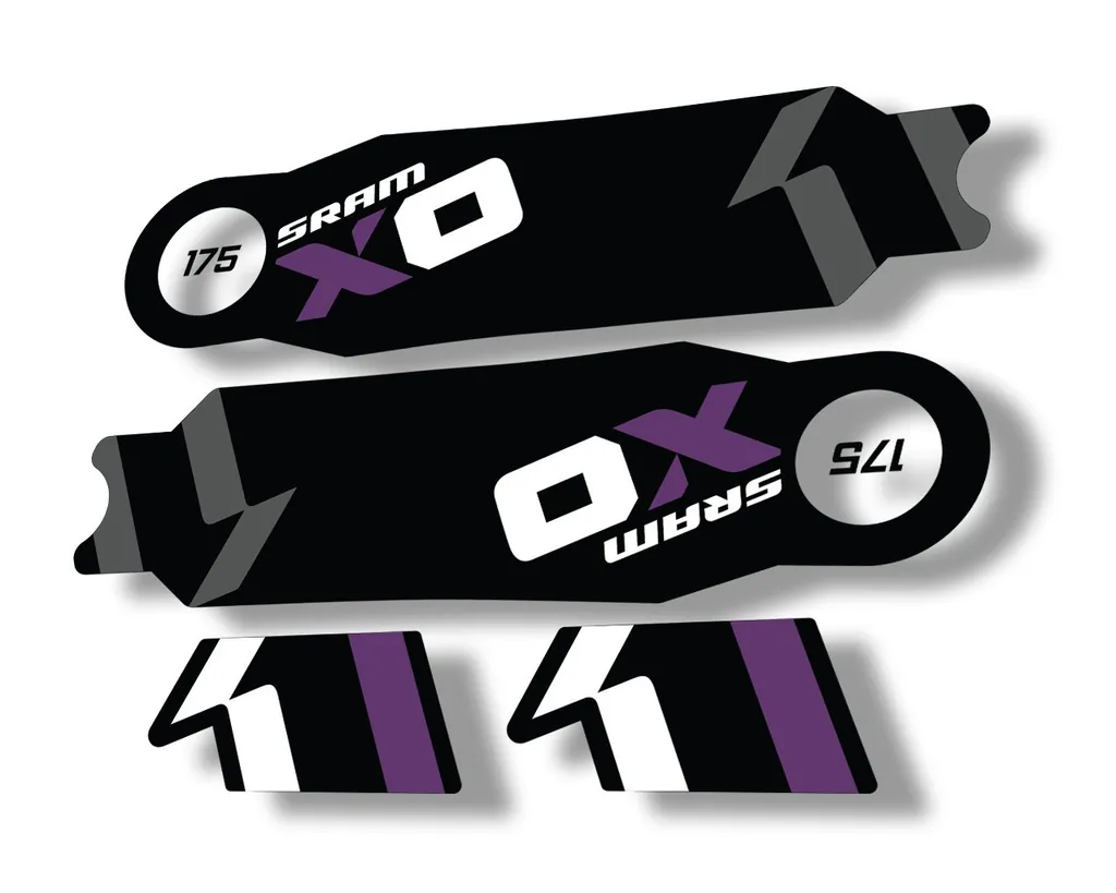 Crank Set Stickers Decals MTB Sram X01 2014 Bicycle Adhesive 2Pcs Purple