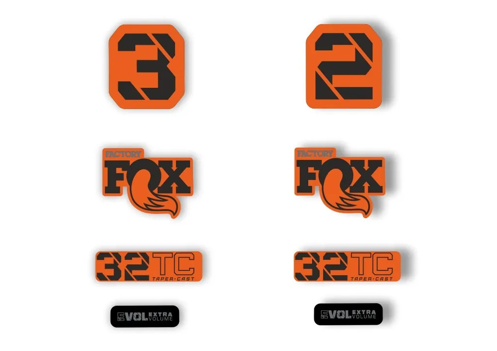 FOX 32 Taper Cast 2022 Factory Fork Decals Suspension Sticker Orange