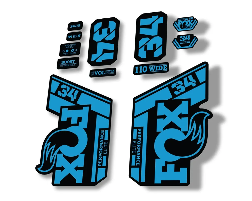 FOX 34 Performance Elite 2021 Factory Fork Decals Suspension Sticker Blue
