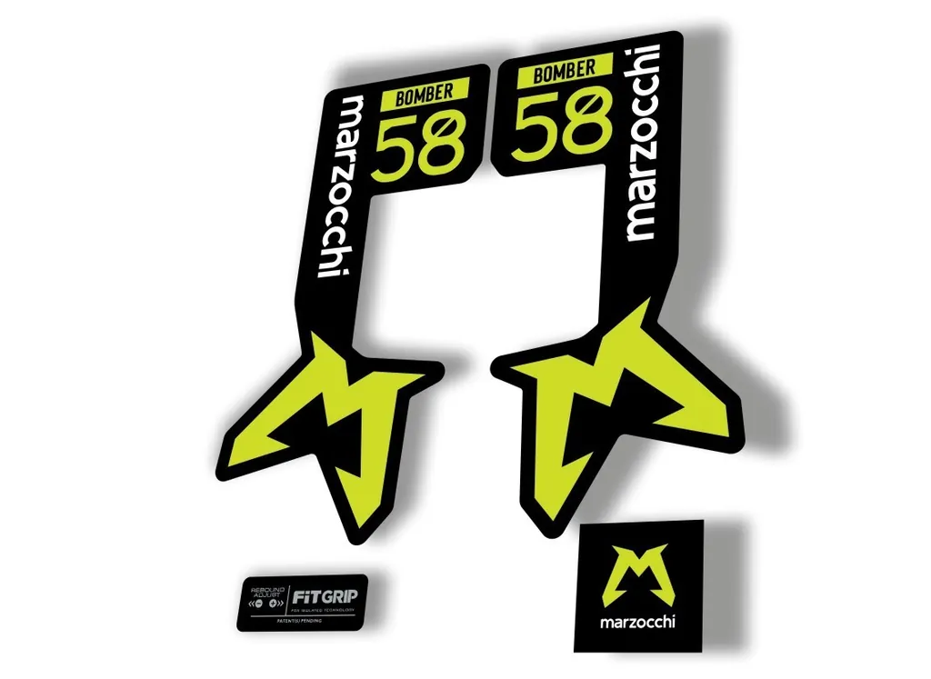 Marzocchi Bomber 58 2025 Suspension Sticker Decal KitAdhesive Lime Green