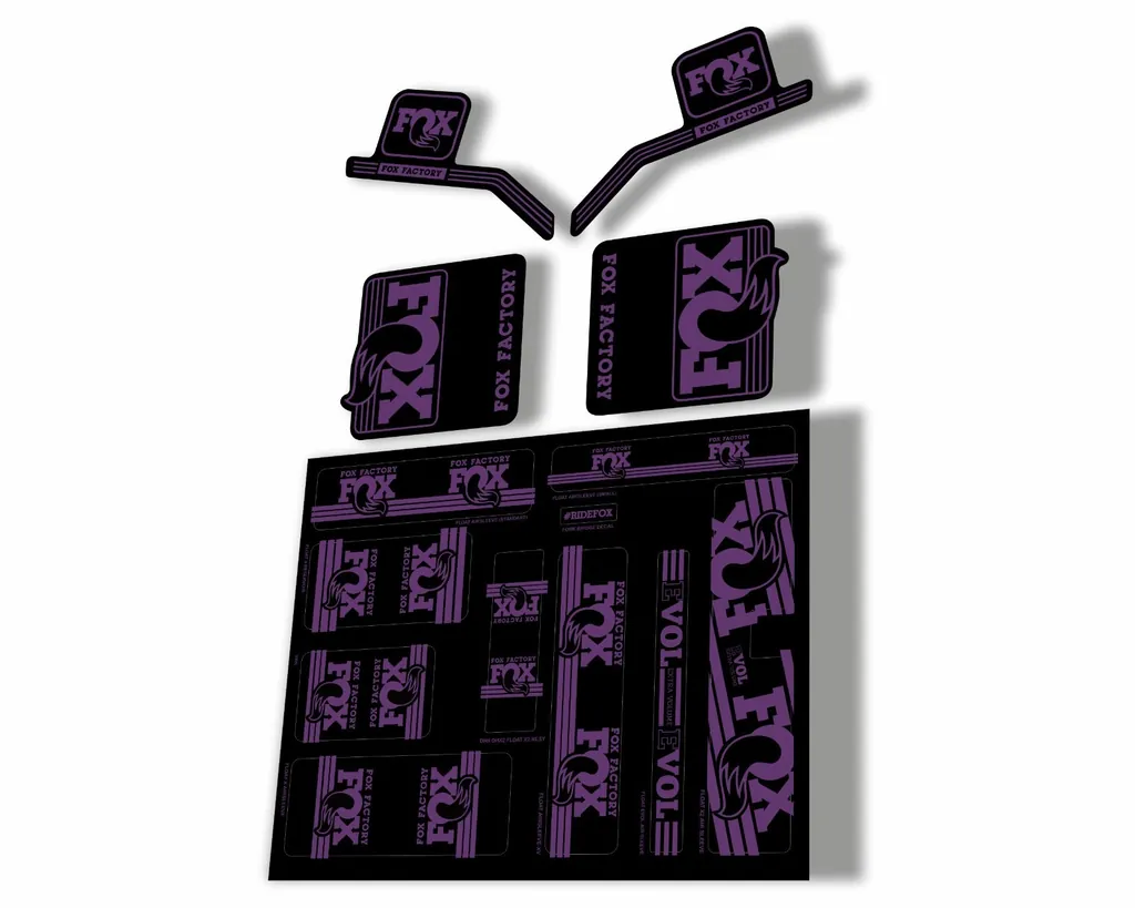 Fox Heritage 2017 Forks Suspension & Shocks Decal Sticker Adhesiv Kit Purple