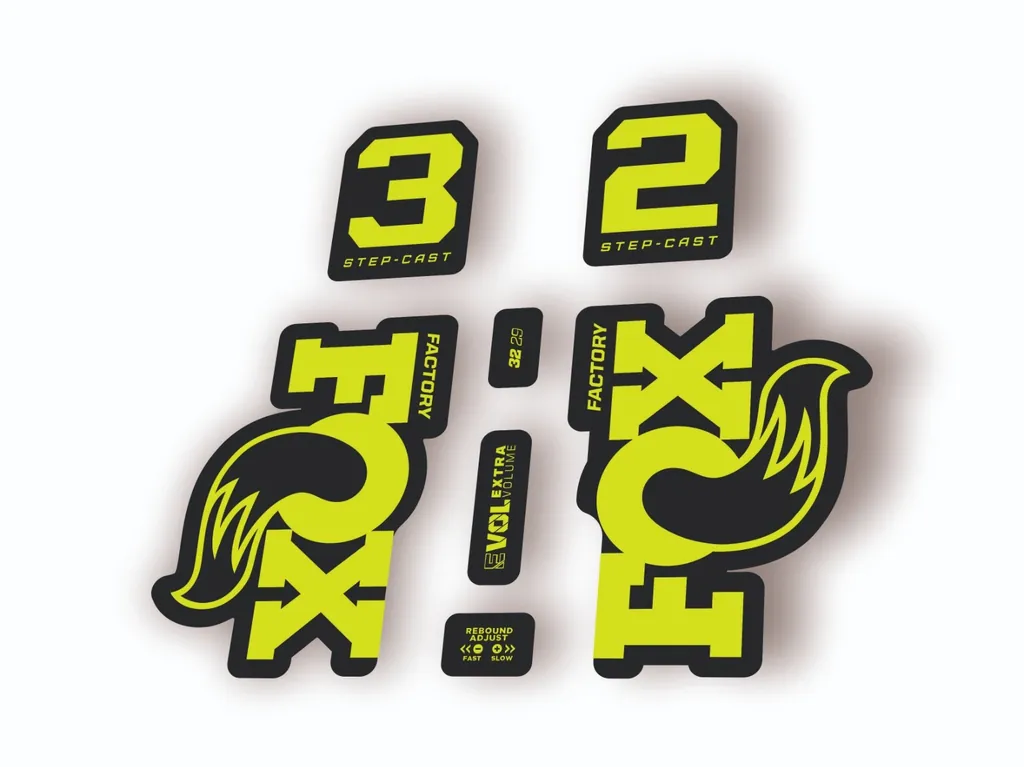 Fox 32 Step Cast 2025 Fork Suspension Factory Decal Sticker Adhesive Lime Green