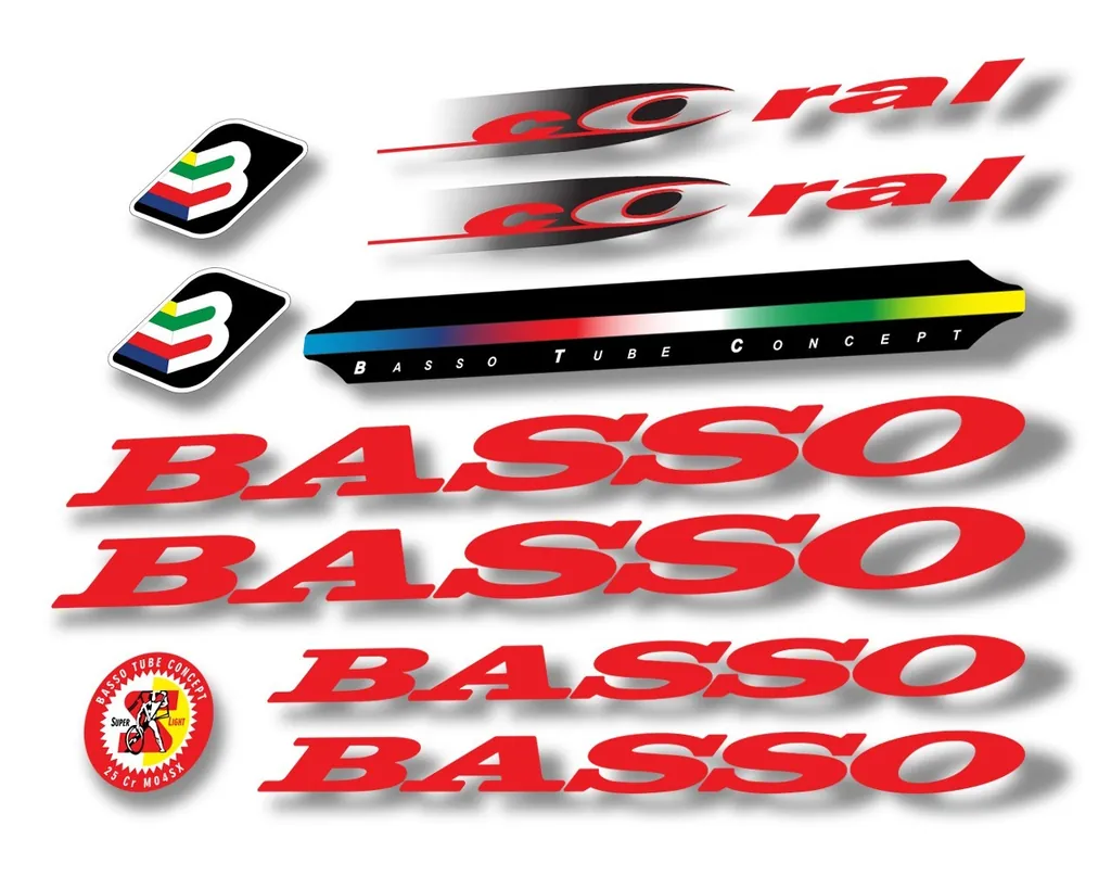 Basso Coral Frame Sticker Factory Adhesive Aufkleber Decal Red