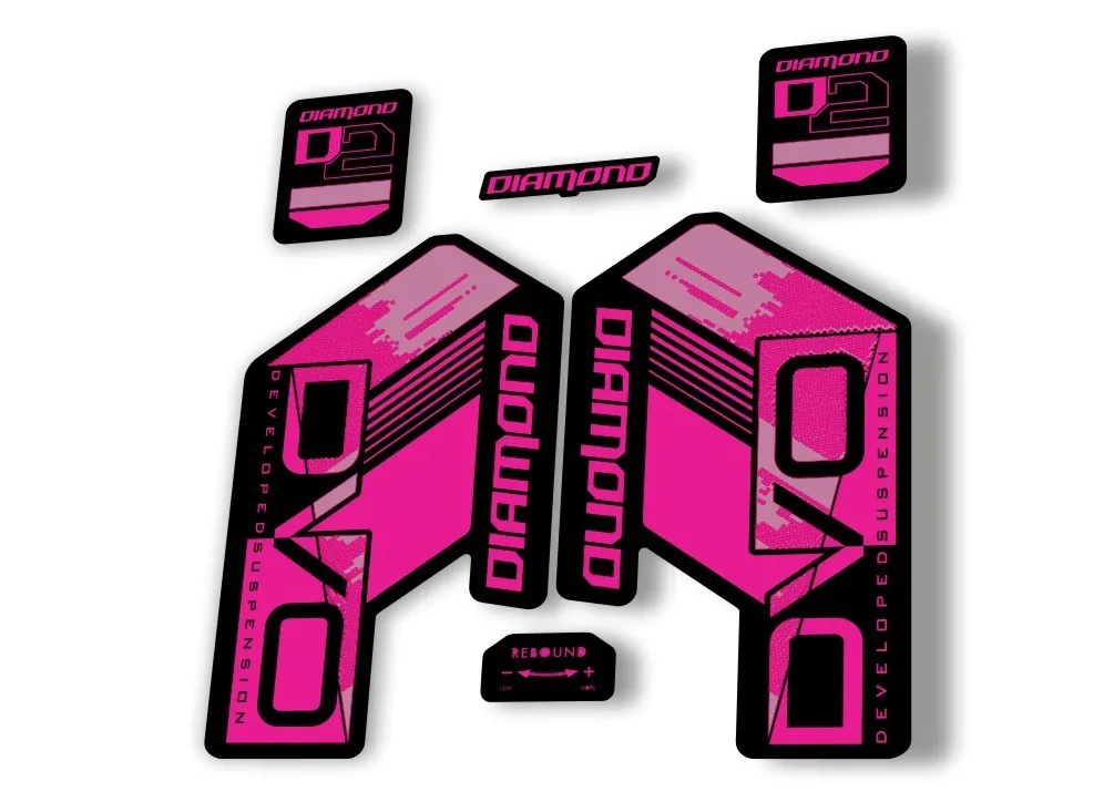 DVO Diamond D2 2020 Fork Suspension Sticker Decal Kit Adhesive Pink
