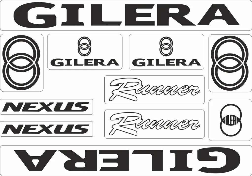 Gilera Runner Nexus Motorcycle Decals Stickers Bike Graphic Set Vinyl Logo White