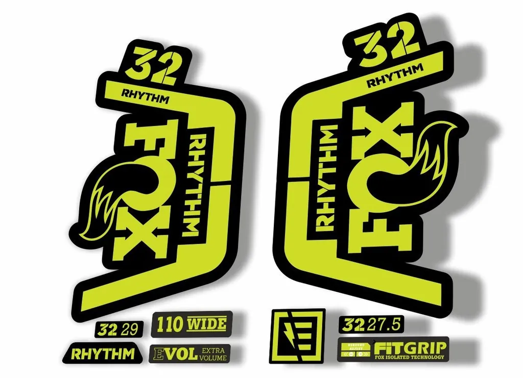 FOX 32 Rhythm 2019 Forks Suspension Factory Decal Sticker Adhesive Lime Green