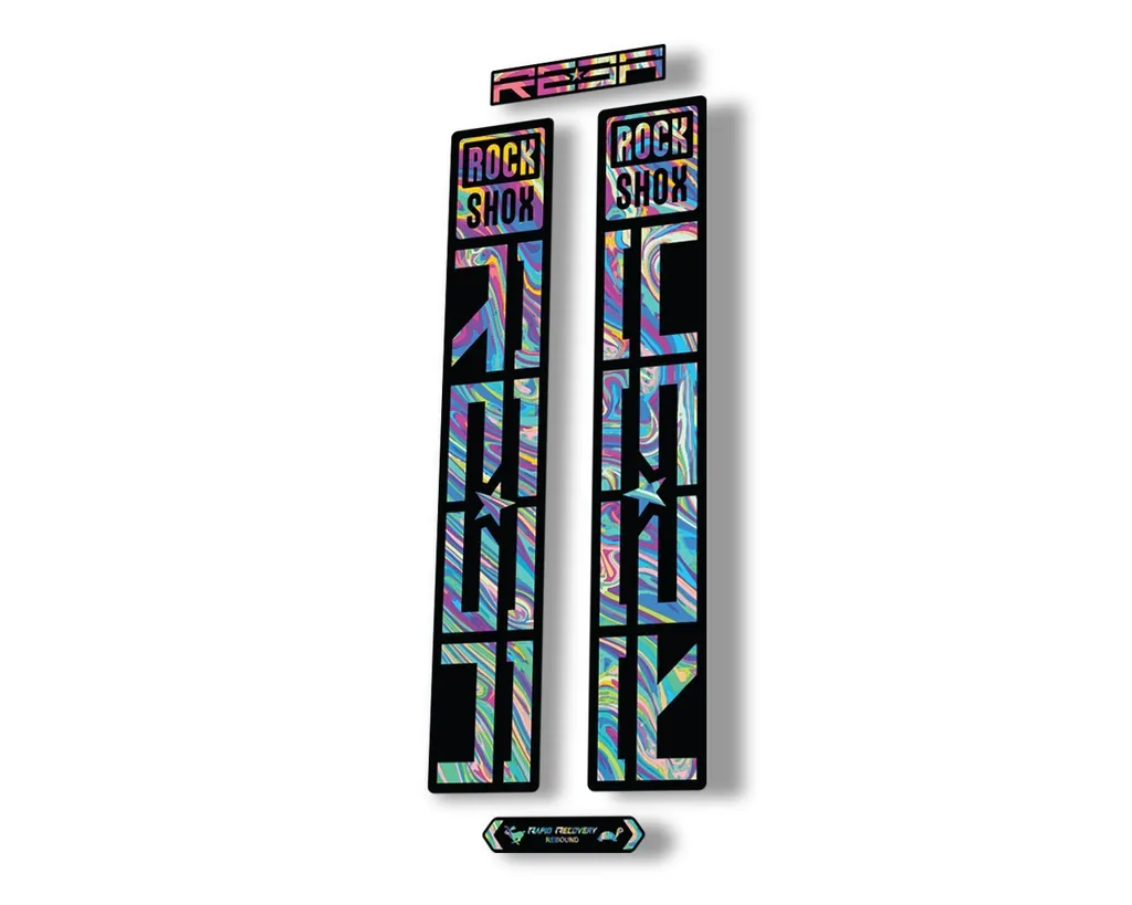 Rock Shox REBA 2021 Fork Decal Mountain Bike Sticker Adhesive Set Oil Slick 1