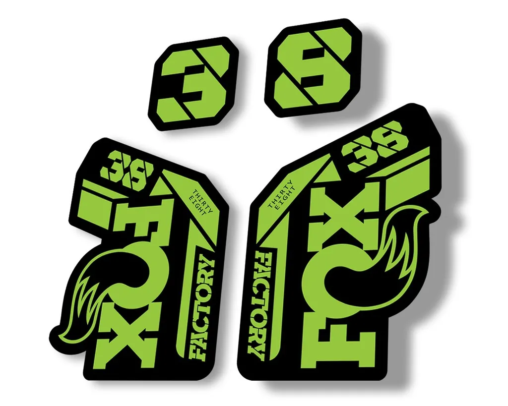 FOX 38 2021 Factory Forks Suspension Decals Sticker Set Adhesive Green