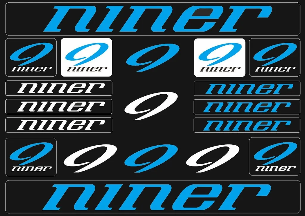 Bicycle Vinyl Stickers – Compatible with Niner Mountain Bikes – Blue