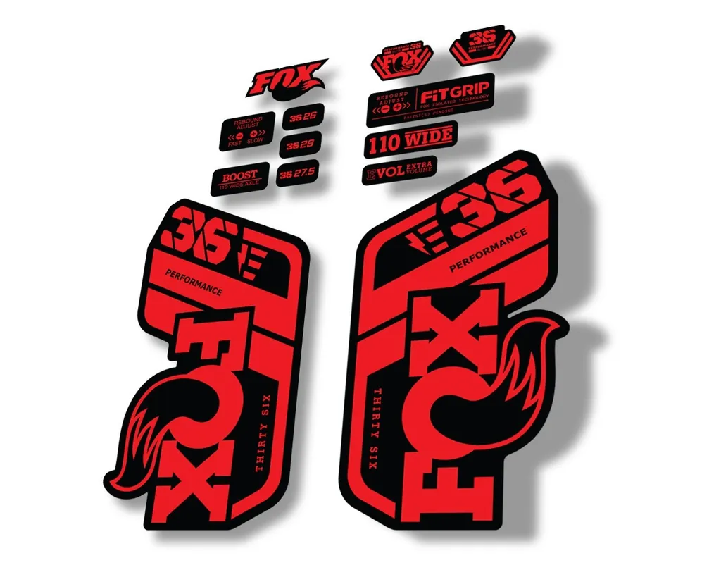 FOX 36 Performance E Bike 2021 Forks Suspension Factory Decal Sticker Red