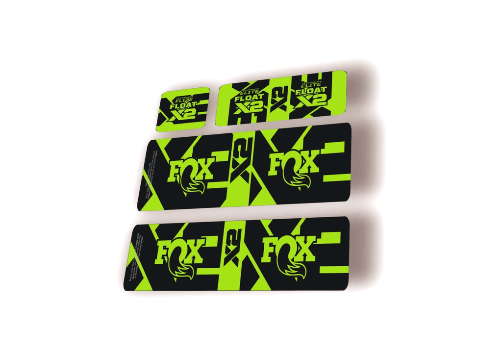 FOX Float X2 Elite 2026 Rear Shock Decal Sticker Kit Adhesive Green