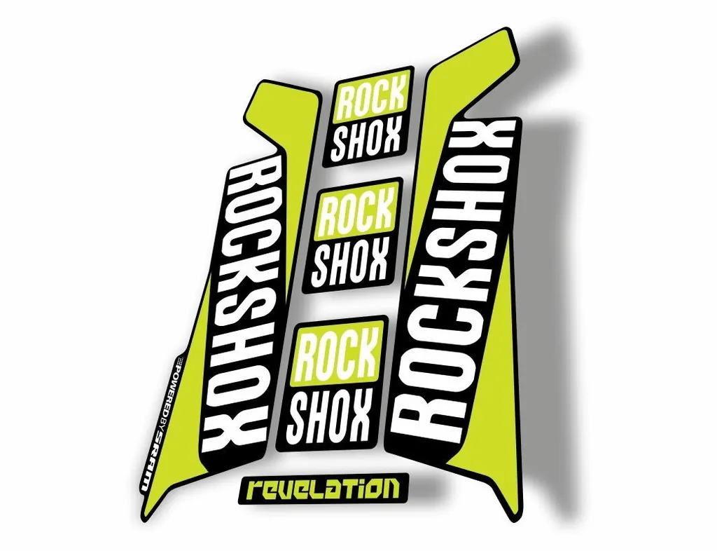 Rock Shox REVELATION 2016 Mountain Bike Cycling Decal Kit Sticker Lime Green