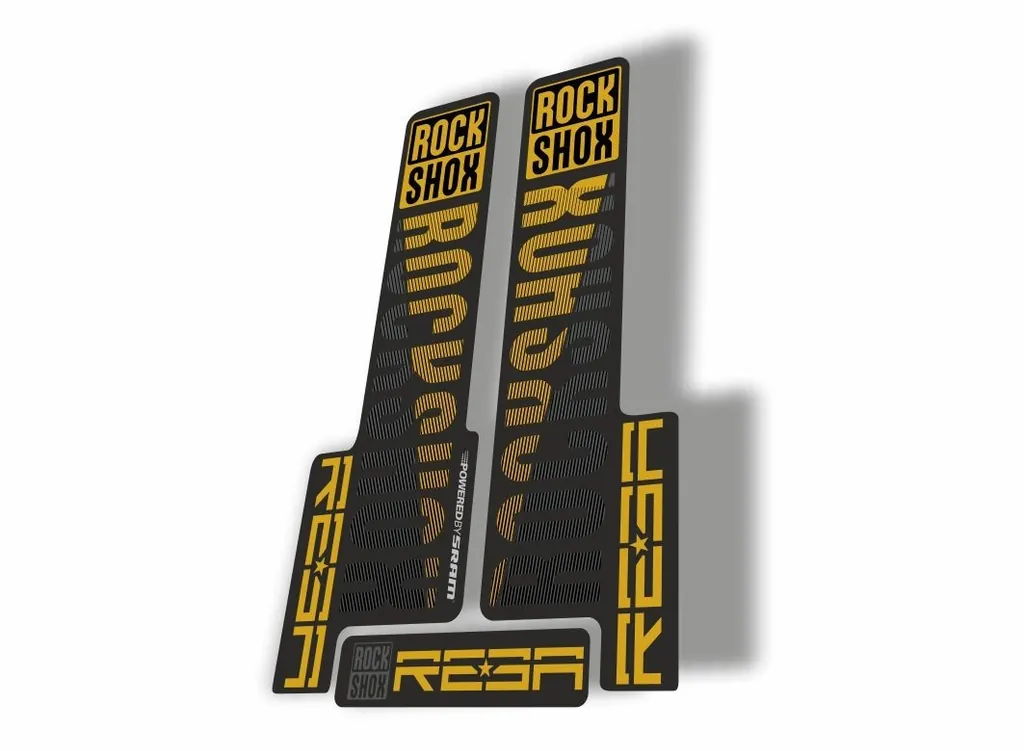 Rock Shox REBA 2018 Fork Decal Mountain Bike Cycling Sticker Adhesive Gold Gray