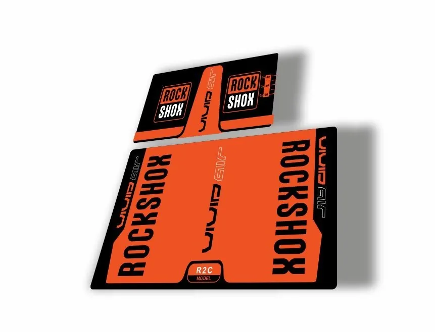 Rock Shox Vivid Air R2C 2016 Rear Shock MTB Decal Sticker Adhesive Orange