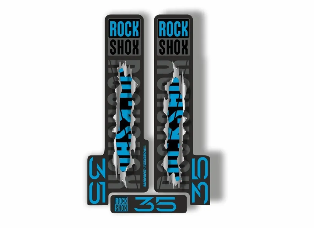 Rock Shox 35 2018 Fork Decal Mountain Bike Cycling Sticker Adhesive Metal Torn