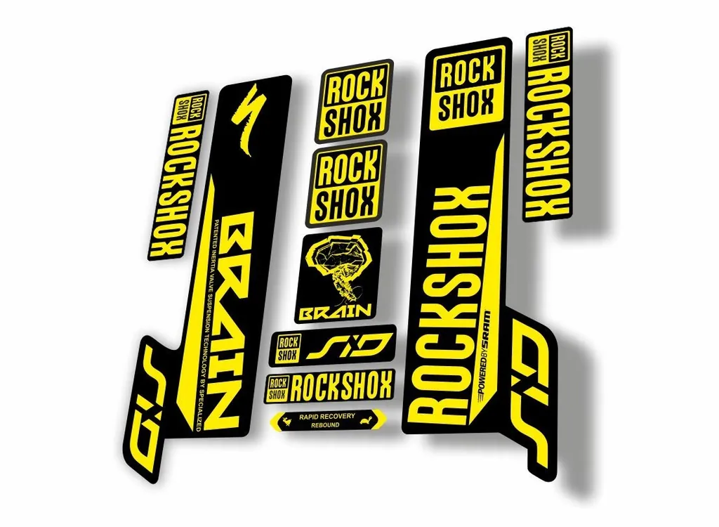 Rock Shox SID Brain 2018 Mountain Bike Cycling Decal Sticker Adhesive Yellow