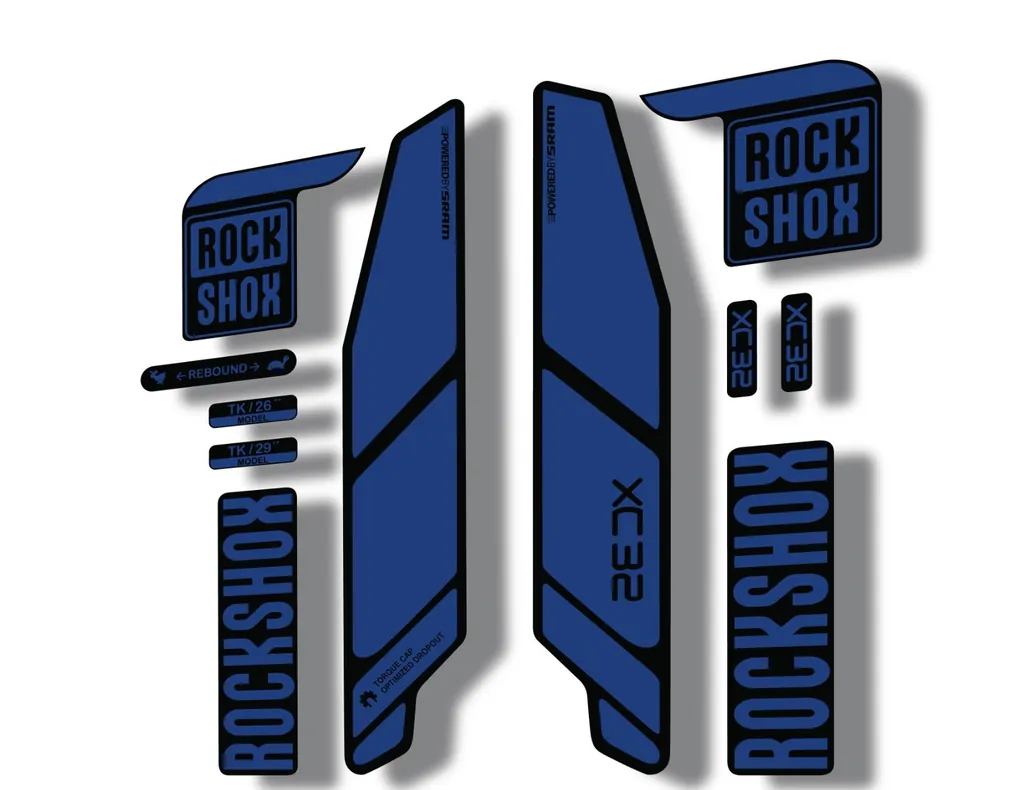 Rock Shox XC32 2014 Fork Decal Mountain Bike Cycling Sticker Adhesive Dark Blue