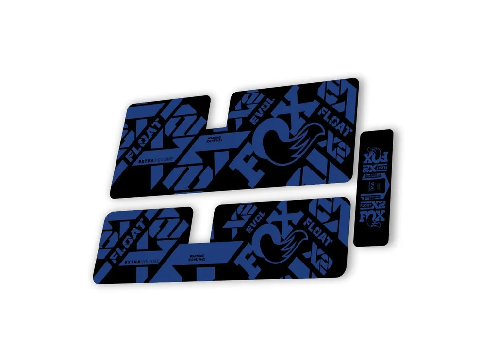 FOX X2 Performance Elite 2021 Rear Shock Suspension Sticker Decal Kit Dark Blue