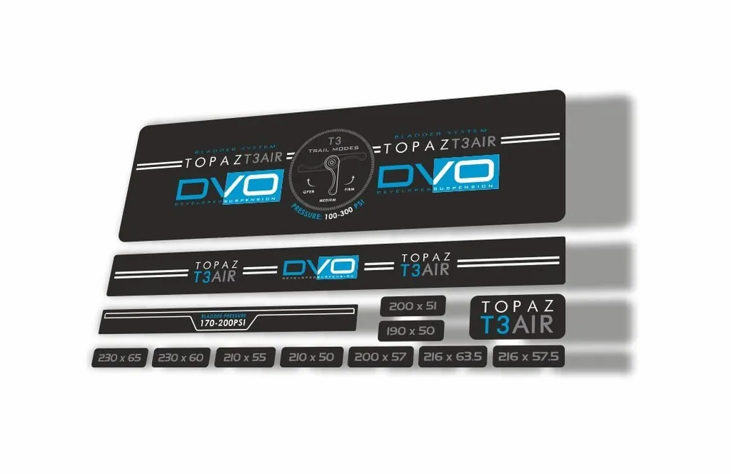 DVO 2016 Topaz T3 Air Rear Shock Suspension Sticker Factory Decal Adhesive Blue