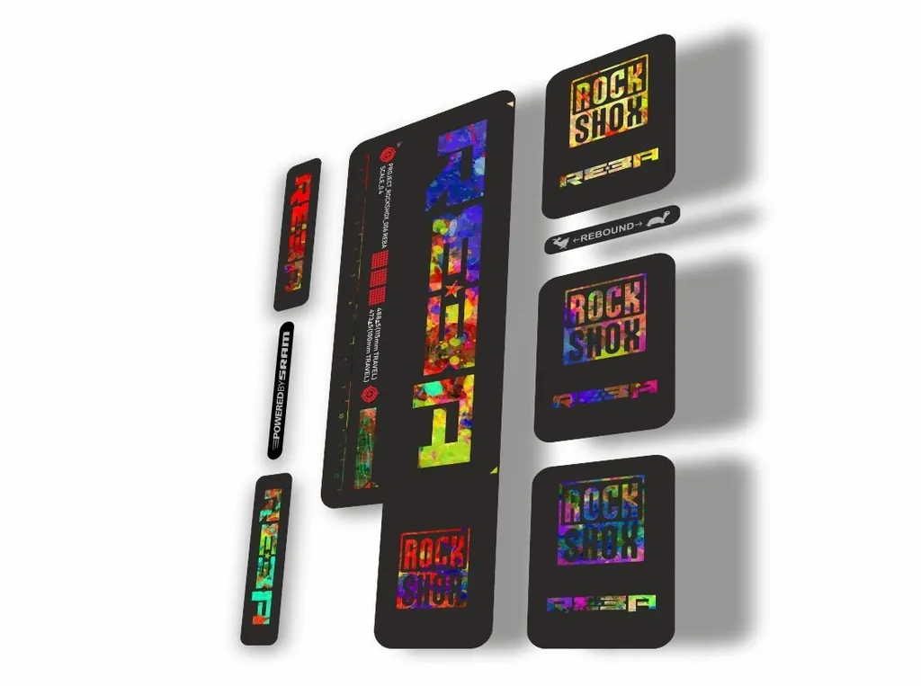 Rock Shox REBA 2009 Fork Decal Mountain Bike Cycling Sticker Adhesive Oil Slick