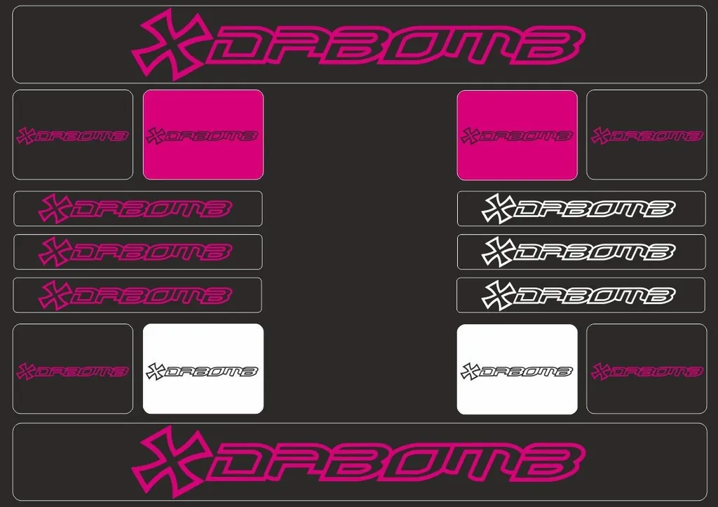 Bicycle Vinyl Frame Stickers – Compatible with DABOMB Bikes – Pink
