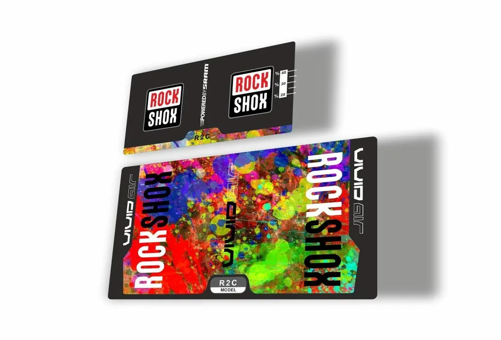 Rock Shox Vivid Air R2C 2015 Rear Shock MTB Decal Sticker Adhesive Oil Slick