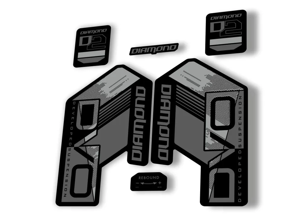 DVO Diamond D2 2020 Fork Suspension Sticker Decal Kit Adhesive Gray