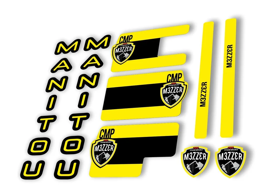 Manitou Mezzer Comp 2020 Fork Suspension Decal Kit Sticker Set Yellow