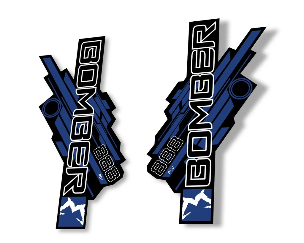 Marzocchi Bomber 888 RCV 2014 Fork Suspension Sticker Decal Kit Dark Blue