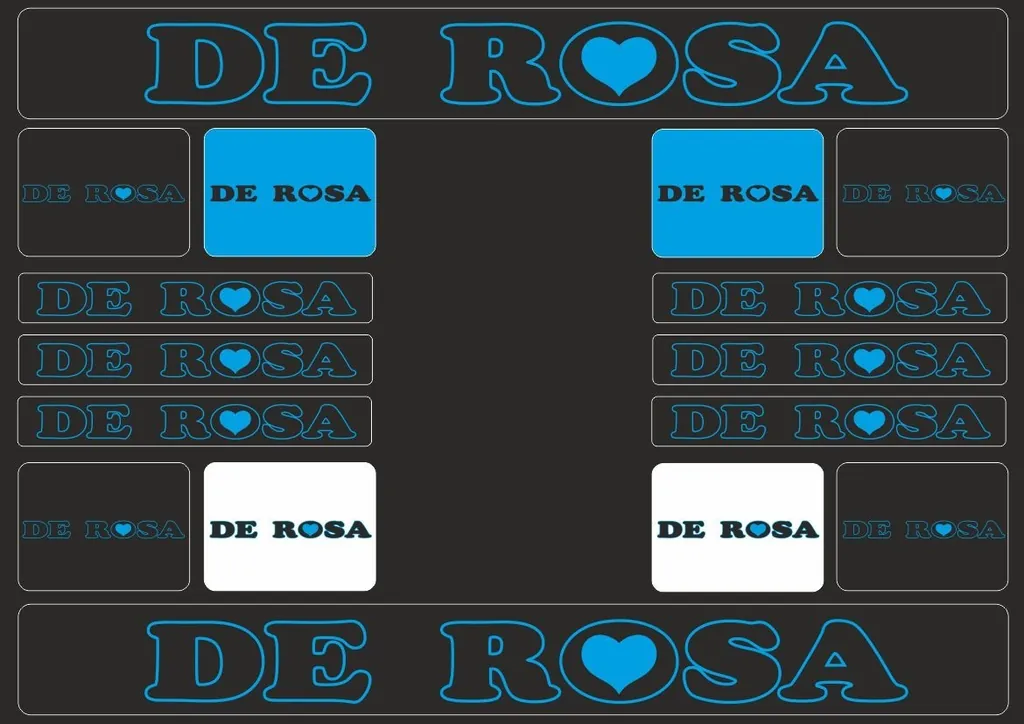 Bicycle Vinyl Frame Stickers – Compatible with DE ROSA Road Bikes – Blue