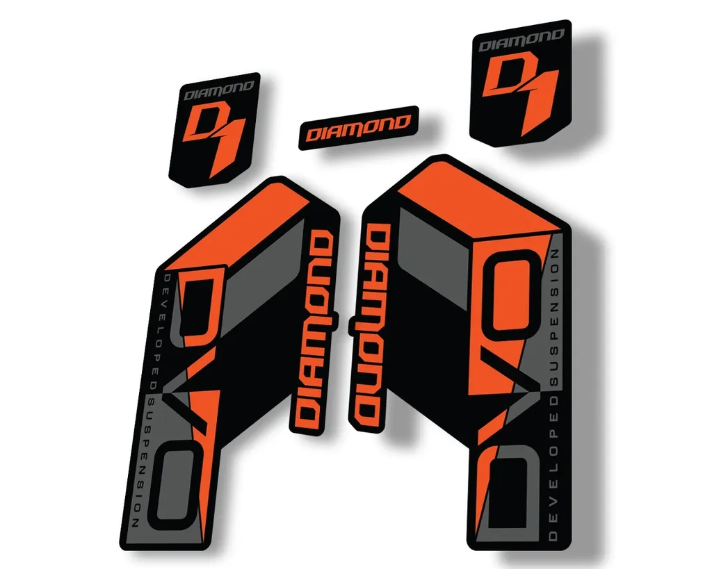 DVO Diamond Developed D1 2020 Fork Suspension Sticker Factory Decal Orange