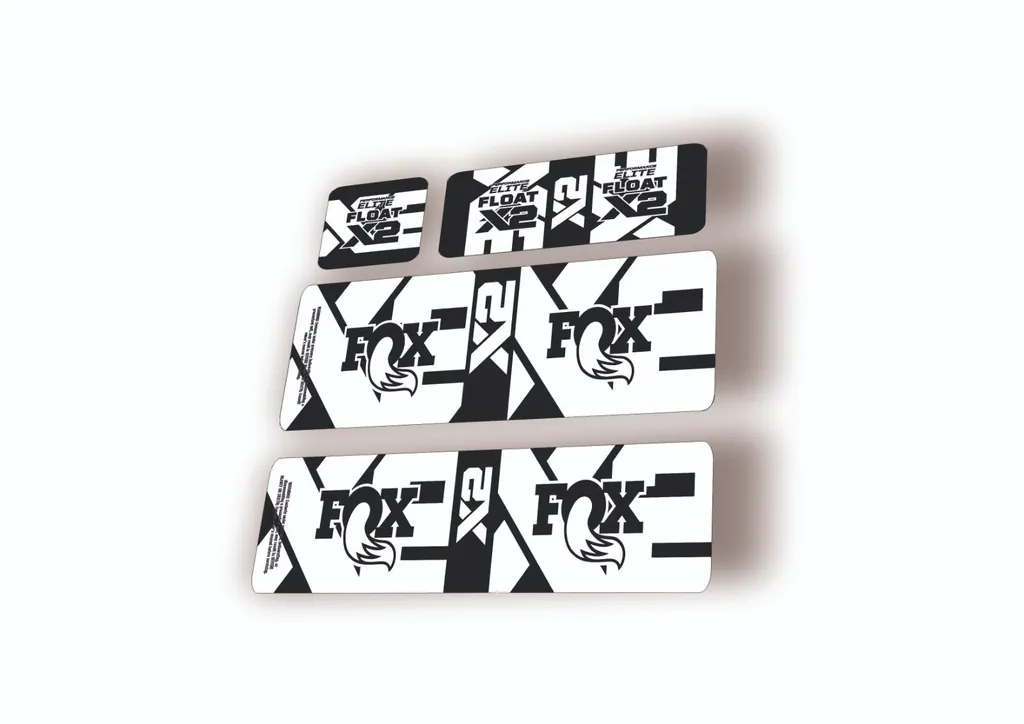 FOX Float X2 Elite 2026 Rear Shock Decal Sticker Kit Adhesive White