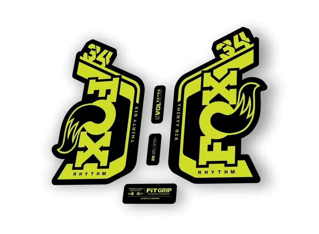 Fox 34 Rhythm 2024 Fork Suspension Factory Decal Sticker Adhesive Lime Green