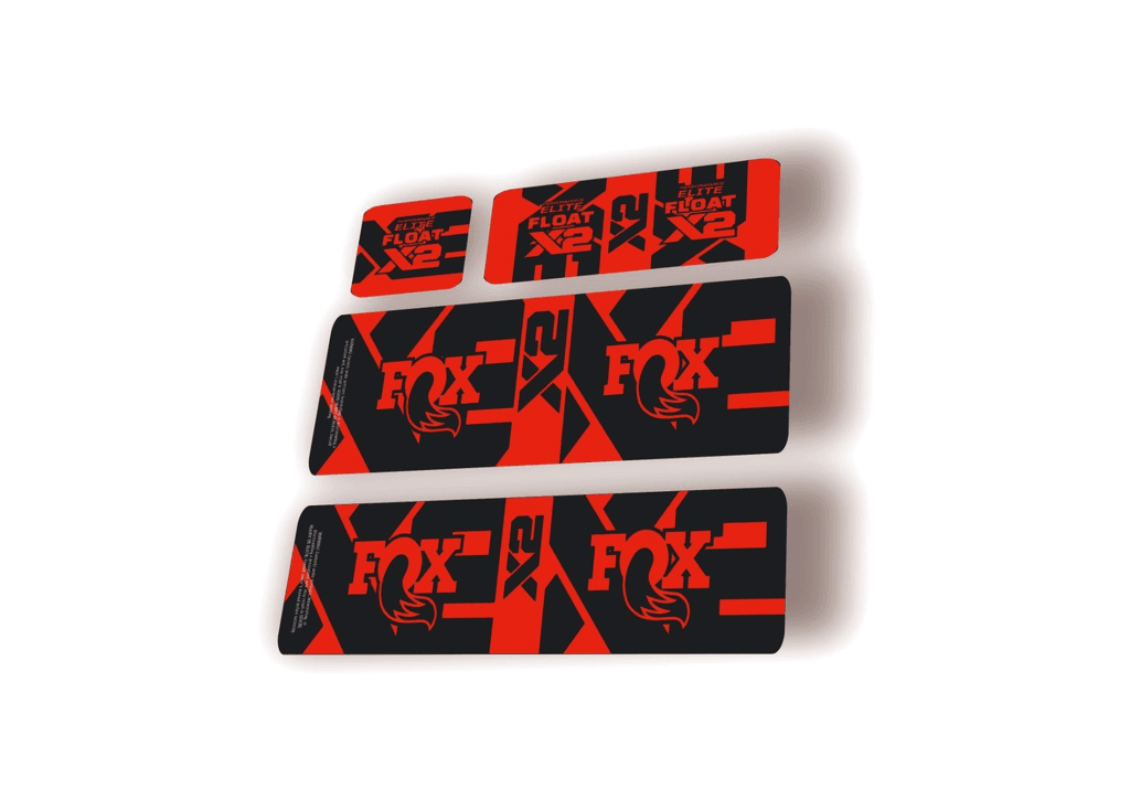 FOX Float X2 Elite 2026 Rear Shock Decal Sticker Kit Adhesive Red