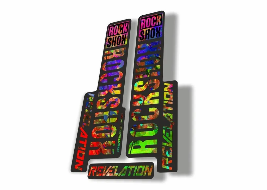 Rock Shox REVELATION 2018 Fork Decal Mountain Bike Cycling Sticker Oil Slick