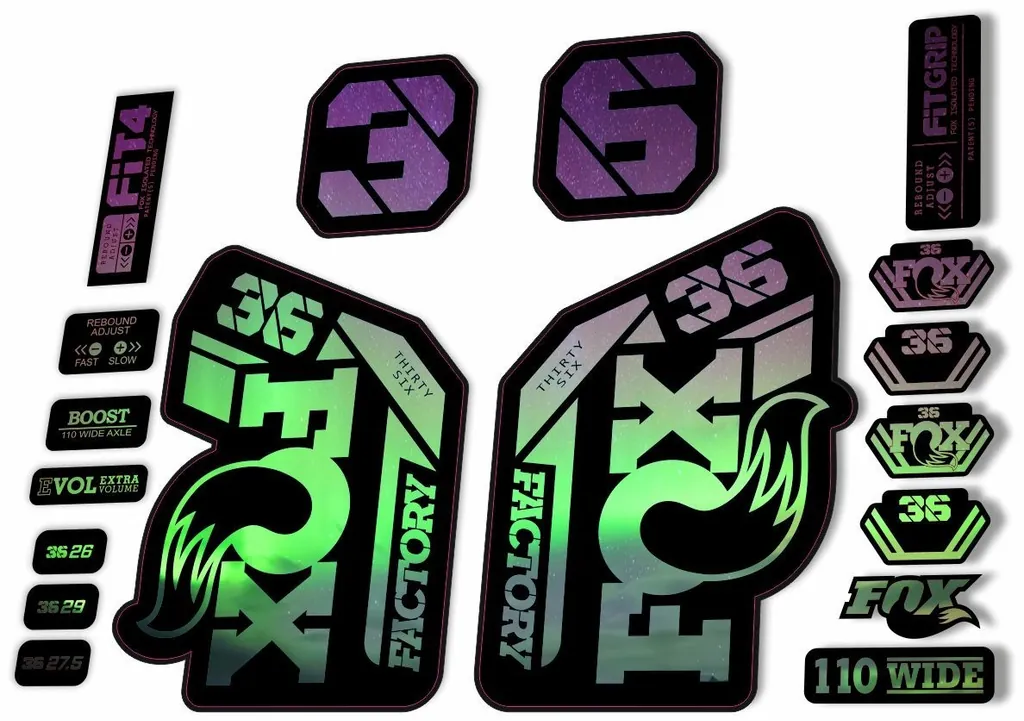 FOX 36 Fork Decal Sticker Set 2021 Factory MTB Suspension Graphics – N. Lights