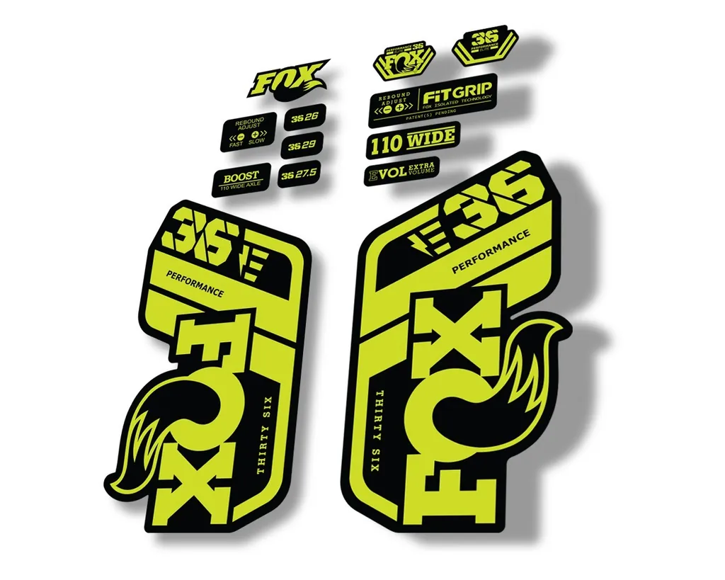 FOX 36 Performance E Bike 2021 Forks Suspension Factory Decal Sticker Lime Green