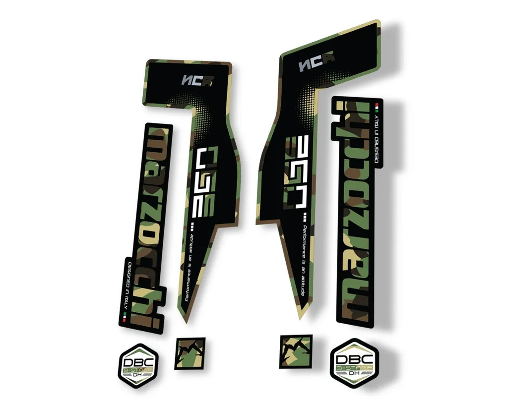 Marzocchi 350 NCR 2018 Fork Suspension Sticker Decal Adhesive Kit Camo