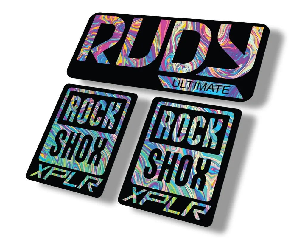 Rock Shox Rudy Ultimate XPLR Gravel Fork Decal Bike Cycling Sticker Oil Slick 1