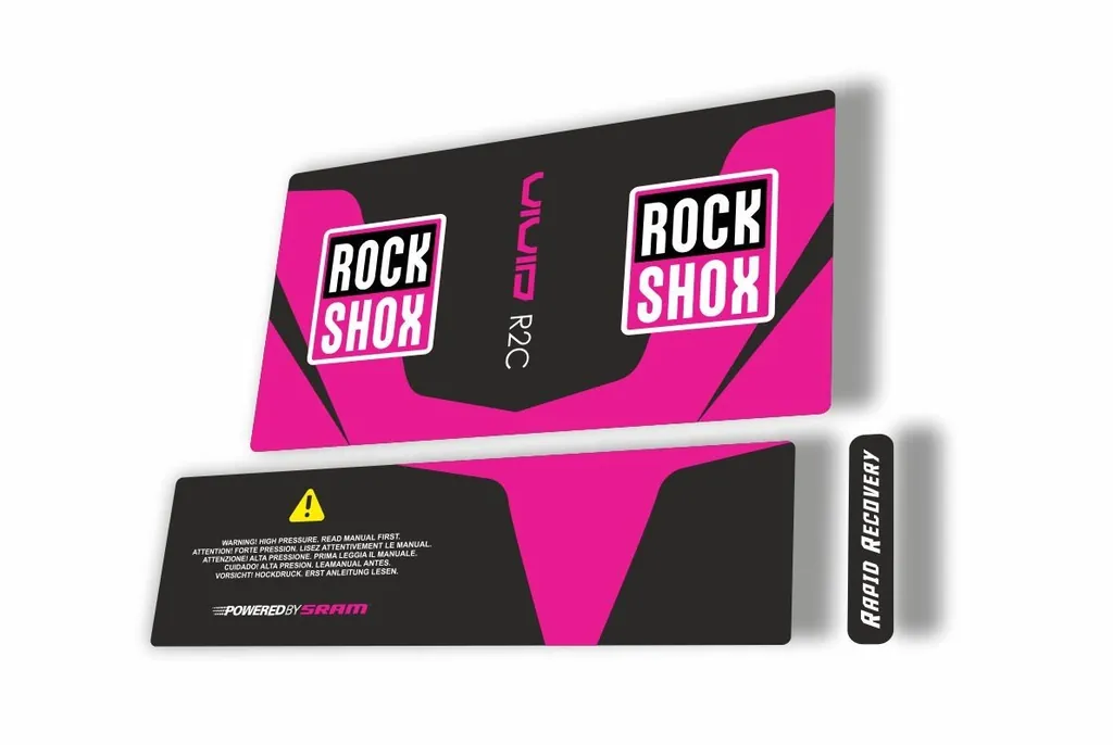 Rock Shox Vivid Air R2C 2017 Rear Shock MTB Decal Sticker Adhesive Pink