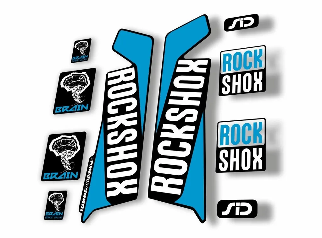 Rock Shox SID Brain 2016-17 Mountain Bike Cycling Decal Sticker Adhesive Blue
